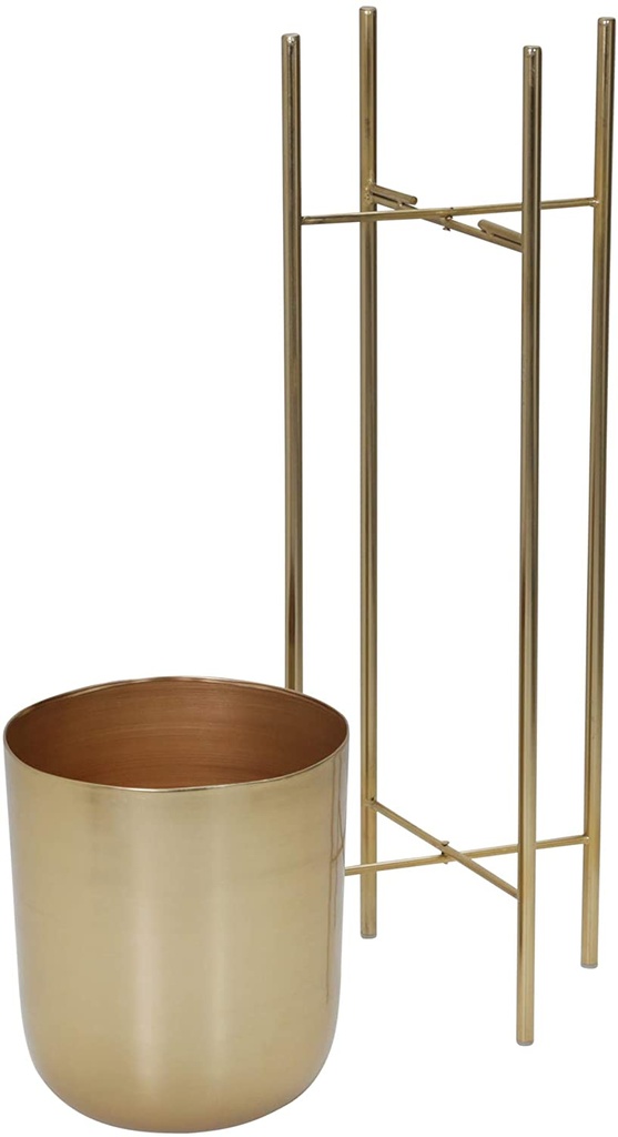 Metal Planter on Stand Gold 40in Dwellings Home Trinidad